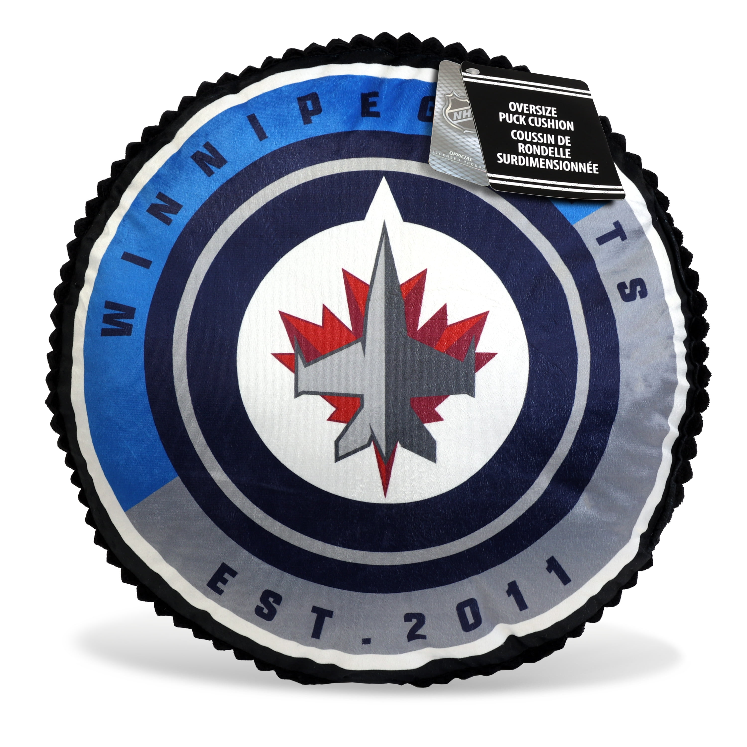 NHL Winnipeg Jets Game Day Round Cushion, 20", NHL WINNIPEG JETS ROUND PILLOW