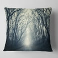 thumbnail image 2 of Designart Dark Autumn Forest in Fog - Photography Throw Pillow - 18x18, 2 of 5