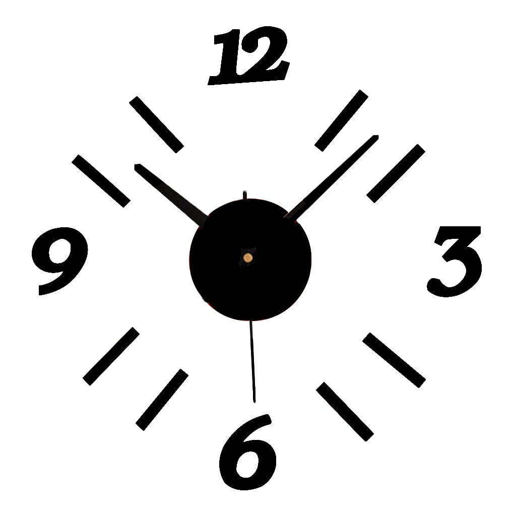 VONKY Four colors DIY Numbers Wall Clock Acrylic Mirror Wall Stickers