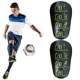 thumbnail image 2 of Mini Espinilleras Fútbol ​​equipo Deportivo en Línea Extra Pequeño (negro Impreso Verde 8*5 CM), 2 of 9