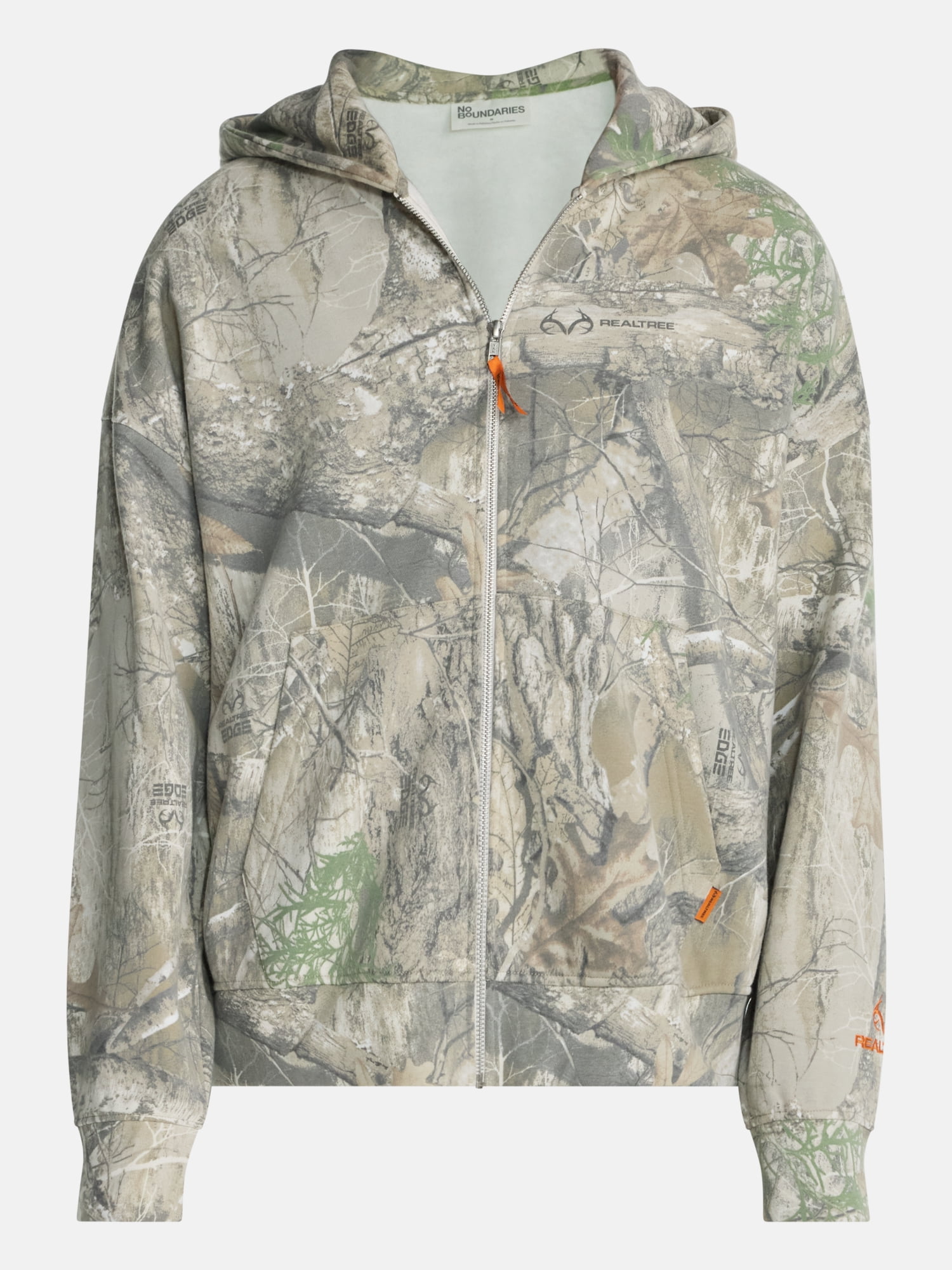 No Boundaries x Realtree Boxy Fit Heavyweight Fleece Full Zip Hoodie, Men's Sizes XS-4XLT