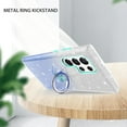 thumbnail image 3 of TJS for Samsung Galaxy S23 Ultra Phone Case, Two Tone Shinny Glitter Metal Ring Magnetic Support Kickstand Cover for Galaxy S23 Ultra (Blue), 3 of 5