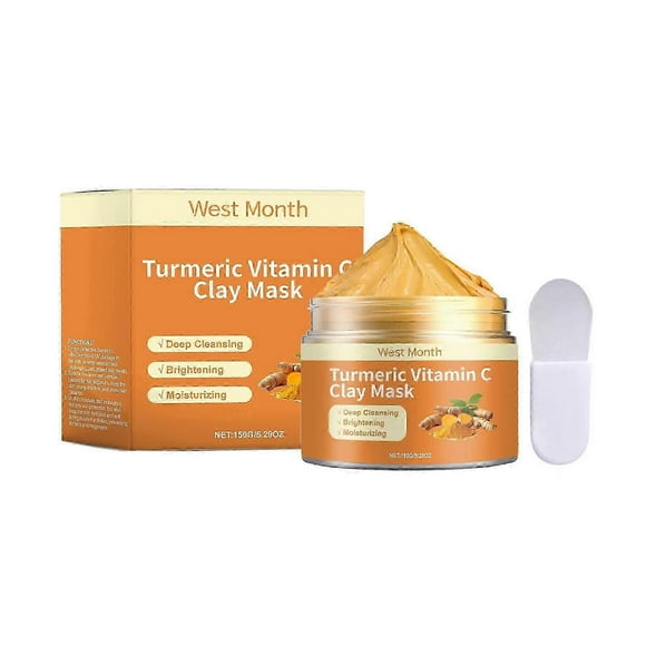 West Month Turmeric Vitamin C Clay Mask Facial Skin Refreshing Moisturizing Cleansing