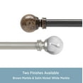 thumbnail image 6 of Kenney Jillian Petite Cafe Steel Decorative Window Curtain Rod, 28-48" Adjustable Length, 1/2" Dia., White Marble, 6 of 6