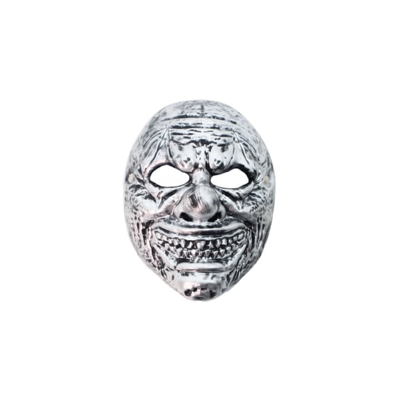 Scary Clown Mask, 10 Inch Scary Mask Full Face Halloween Accessory Silver Masquerade Mask for Themed Parties and Haunted House Events, 1 Pack