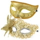 thumbnail image 2 of 2 piezas Máscaras de fiesta Máscaras de carnaval Máscaras de media mascarada Máscaras de pareja doradas Máscaras de mariposas para mujeres Máscaras venecianas, 2 of 4
