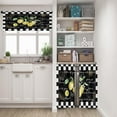 thumbnail image 2 of Lemon Kitchen Window Curtains Valance and Tier Set 36 Inch Fruit Black White Chessboard Background Rod Pocket Short Tier Curtain, Vintage Small Drapes for Kitchen Decor, 2 of 6