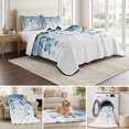 thumbnail image 6 of Twin XL Quilt Set 68''x98'', Blue Eucalyptus Leaves Lightweight Summer Bedspread Coverlet Set with 2 Pillow Shams, Summer Botanical Weeping Breathable All Season Quilt Bedding for Dorm/Guest Room, 6 of 9