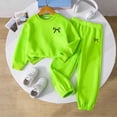 thumbnail image 2 of KEXE Little Girls Bow Sweatshirt Set Long‑Sleeve Loose Pullover Top Elastic Waist Jogger Trousers, 2 of 9