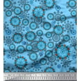 thumbnail image 1 of Soimoi Polyester Crepe Fabric Floral & Damask Ethnic Printed Fabric 1 Yard 52 Inch Wide, 1 of 3