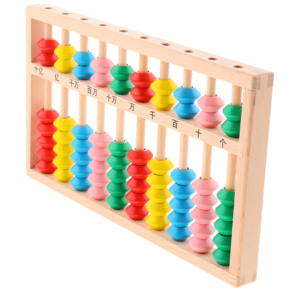 Wooden Bead Column Abacus Kids Color Cognition Supply Math Teaching Aids 