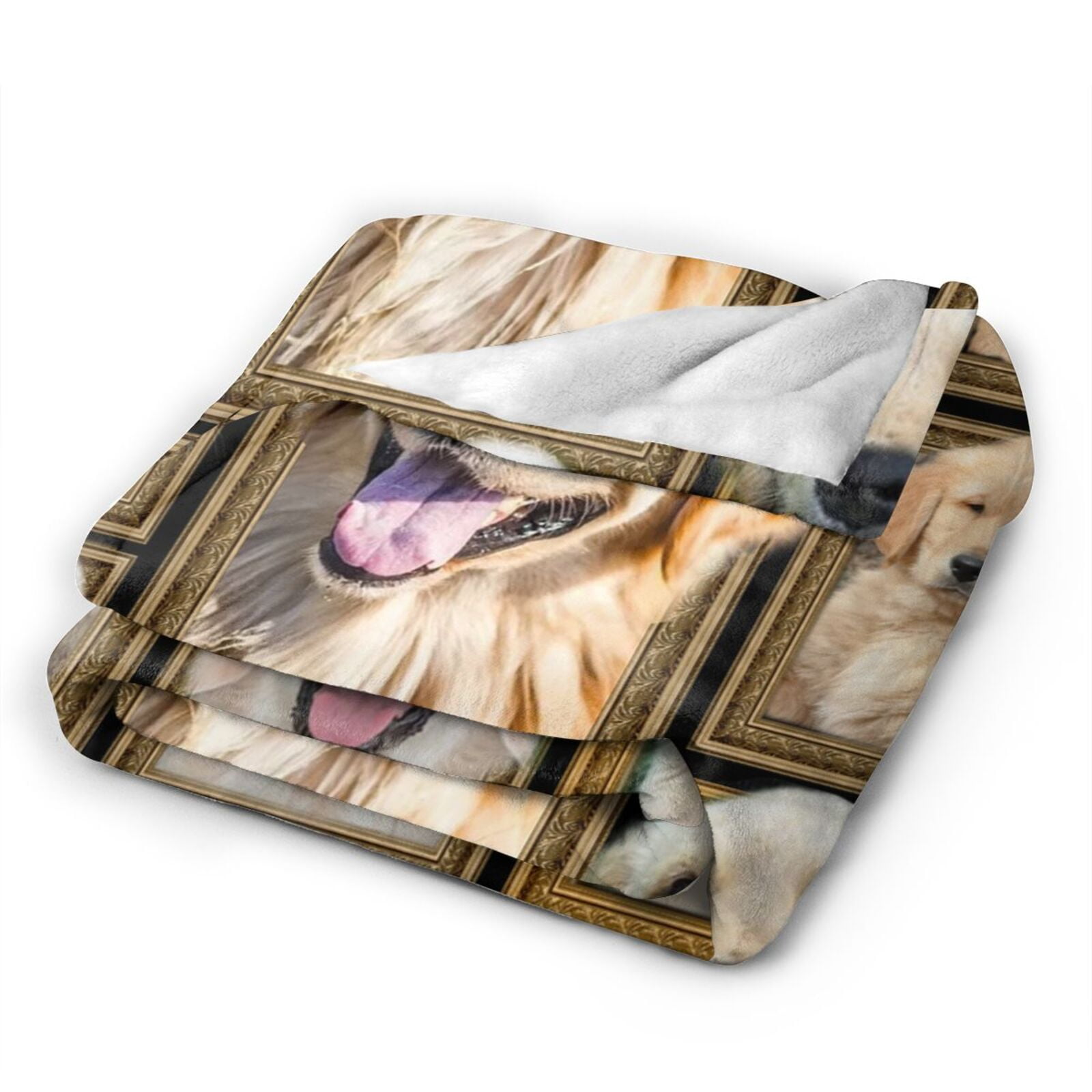 Wijzvio Golden Retriever Dog Throw Blanket Soft Fuzzy Fleece Blanket For Couch Bed Living Room Decoration 80"X60"
