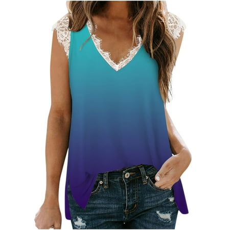 

Women s Business Casual Lace Tops Cap Sleeve Tie Dye T Shirt Sexy V Neck Dressy T Shirts for Women