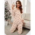 thumbnail image 5 of MINTREUS Womens Pajama Set Long Sleeve Sleepwear Nightwear Soft Pjs Lounge Sets With Pockets, 5 of 7