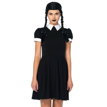 Fun World Gothic Wednesday Addams Girl's Halloween Fancy-Dress Costume ...