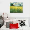 thumbnail image 3 of COMIO Modern Abstract Giclee Canvas Prints Wall Art Green Field 1889 by Van Gogh Famous Oil Paintings Reproduction   Framed Landscape Picture for Kitchen Home Office Decoration - 20x16 Inch, 3 of 3