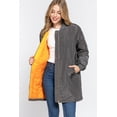 thumbnail image 2 of Simply Fashion Women's Bomber Jacket - Stylish Outerwear for All Seasons charcoal(L),medium, 2 of 5