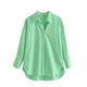 thumbnail image 2 of Ladies Classic Silky Botones S-cuelgos en V Oficina Camisetas de Manga Larga Elegante Tops para El Trabajo Verde s Salvador Camisas de manga larga Mujeres, 2 of 4