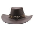 thumbnail image 4 of Clearance Sale! Vintage Western Cowboy Hat Head Belt Hats for Men Women Outdoor Travel Wide Brim Faux Leather Sun Caps, 4 of 6