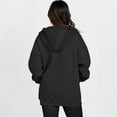 thumbnail image 5 of Brglopf Womens Zip Up Hoodies Oversized Sweatshirt Long Sleeve Fleece Jackets Coat Workout Y2K Fall Trendy Outwear with Pockets(Black,L), 5 of 7
