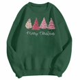 thumbnail image 4 of Fiaer Merry Christmas Women Sweatshirts Cute Xmas Tree Graphic Long Sleeve Plus Size Crew Neck Baggy Holiday Tops Green M, 4 of 4