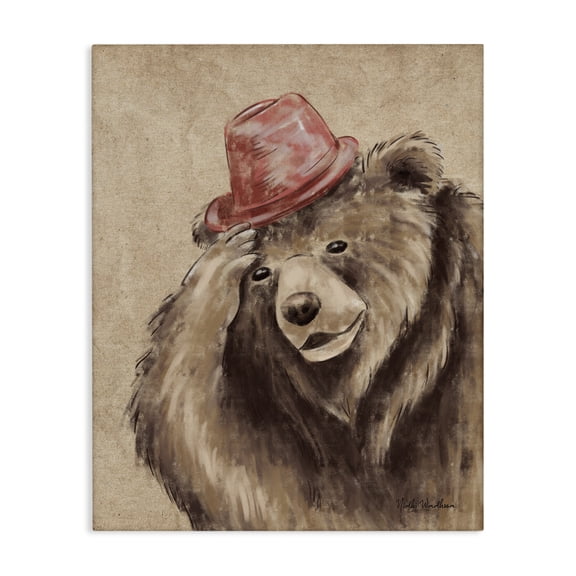 Stupell Industries Eclectic Brown Bear in Hat Canvas Art, 24 x 30, by Nidhi Wadhwa