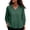 Green, variant on Women Blouse V Neck Raglan Sleeve Hollow Eyelet Elastic Ruffle Cuff Loose Breathable Casual Top Watermelon Red M