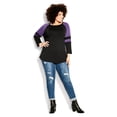 thumbnail image 2 of Avenue Women's Plus Size Splice Relaxed Fit Sleeve Top, 2 of 3