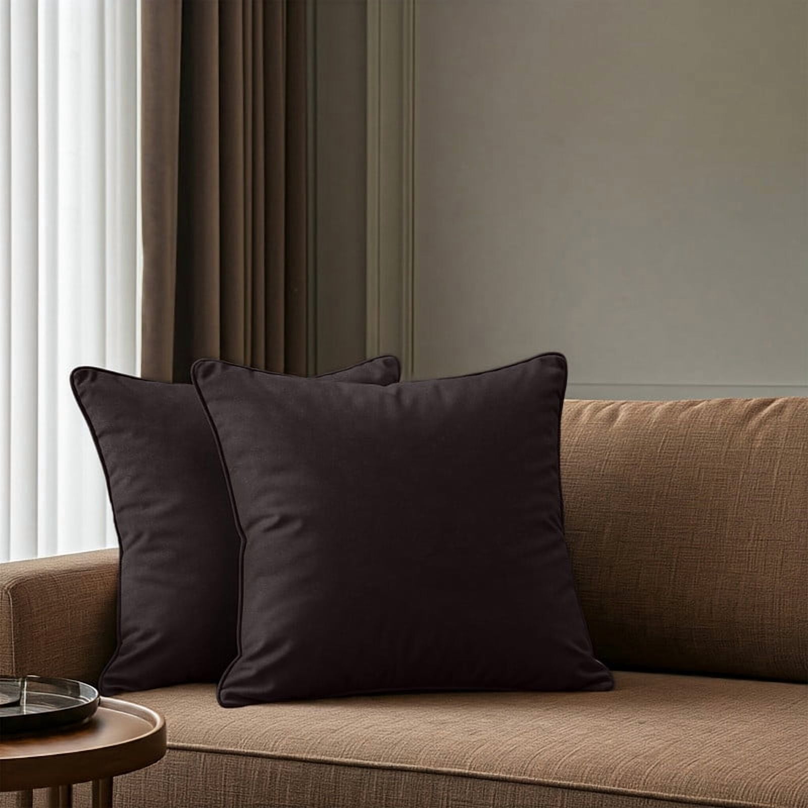 A1HC Set of 2 Luxurious Soft Velvet Throw Pillow Covers Only, 24"x24", Iron Grey, Decorative Cushion Covers with Hidden YKK Zipper for Sofa or Bed