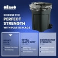 thumbnail image 4 of Plasticplace 64-65 Gallon Trash Bags for Toter ,Black Heavy Duty Garbage Bags ,50” x 60” ,100 Count , Durable, Leak-Proof , Perfect for Outdoor Rollaway Cans Trashbags Contractor Industrial 1.2 Mil, 4 of 8