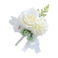 thumbnail image 2 of 1 broche de flores simuladas de tela para boda, delicado ramillete de novia, broche de flores realista para vestido de novia, para novio, vestido blanco., 2 of 7