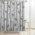 thumbnail image 3 of Grey White Shower Curtain 72x72in, Branch Floral Shower Curtains set for bathroom with 12 Hooks, Minimalist Elegant Fabric Stall Bath Curtain,Waterproof Fabric,Weighted Hem, Machine Washable, 3 of 6