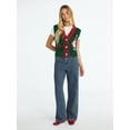 thumbnail image 2 of No Boundaries V-Neck Button Front Christmas Vest, Women’s, 2 of 5