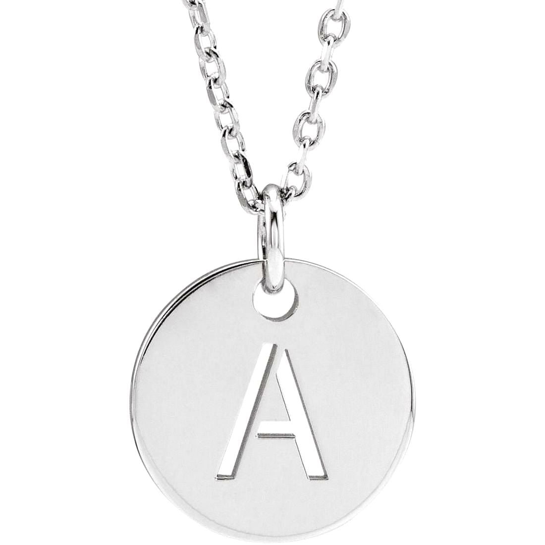 925 Sterling Silver Letter Name Personalized Monogram Initial a 10mm 16-18 Inch Polished Initial Dangle Necklace Pendant