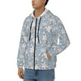thumbnail image 3 of Goofa Lily Flower Pattern Mens Full-zip Hoodie, Zip-up Pullover Hooded Sweatshirt, Kangaroo Pocket Hoodie Ideal for Daily Wear, Travel, and Home-XX-Large, 3 of 5