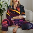 thumbnail image 6 of Sigee Colorful Abstract Wave Motion for Women’s Pajama Sets Long-Sleeved Pjs Sets for Women 2 piece Sleepwear-, 6 of 7