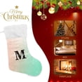 thumbnail image 4 of Coolnut Personalized Christmas Stockings 17.7 inch Customized Rose Pink and Turquoise Gradient Glittering Xmas Stockings Socks Fireplace Hanging Stockings for Family Christmas Decoration, 4 of 6