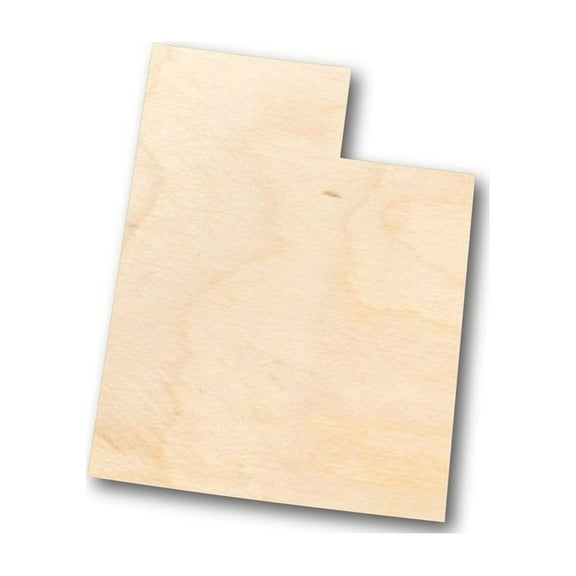 Unfinished Wood Utah Shape - State - Craft - up to 46" DIY 10" / 1/4"