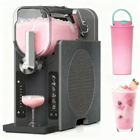 Slushie Machine & Slushy Maker Bundle, Slushy Machine for Home No Ice Need, Professional Frozen Drink Maker, 6 Presets for Milkshakes, Frappés, Slush, and Bonus Insulated Tumbler