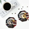 thumbnail image 4 of Fuzoiu Retro American Eagle A Print Leather Coasters Set,Drink Coasters Set of 4,for Tabletop Protection, Durable PVC Coasters,Home Décor and Housewarming Gift-Octagon, 4 of 6