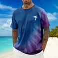 thumbnail image 2 of JAJAHO Mens Crew Neck T Shirt Tie Dye Raglan Short Sleeve Comfortable Casual Beach Graphic Tee Tropical Printed Summer Hawaiian Shirts Trendy Tops, 2 of 4