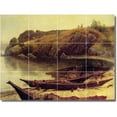thumbnail image 1 of Ceramic Tile Mural-Albert Bierstadt Waterfront Painting 9. 17" w x 12.75" h using (12) 4.25 x 4.25 ceramic tiles, 1 of 3