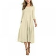 thumbnail image 2 of Robe Mi-Longue Mi-Longue Manches 3/4 pour Femme, 2 of 5