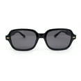 thumbnail image 2 of Hipster Narrow Rounded Rectangle Vintage Style Plastic Sunglasses All Black, 2 of 4