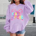 thumbnail image 2 of Cute Hoodies for Teen Girls Trendy Oversized Hooded Sweatshirt Fourth Grade Colorful Bow Graphic Long Sleeve Pullover Sweater, 2 of 9