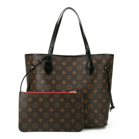 RICHPORTS Tote Shoulder Bag with inner pouch - PU Vegan Leather