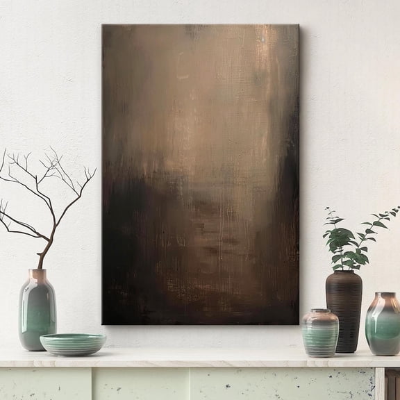 Abstract Dark Black Brown Neutral Artwork Illustrations Minimalist Modern Wall Art Living Room Decor, 16x24 UNFRAMED