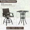 thumbnail image 3 of Gymax Ensemble de Bar Pivotant pour Patio en Rotin PE 3 Pcs Table et Chaises avec Mousse à Séchage Rapide, 3 of 10