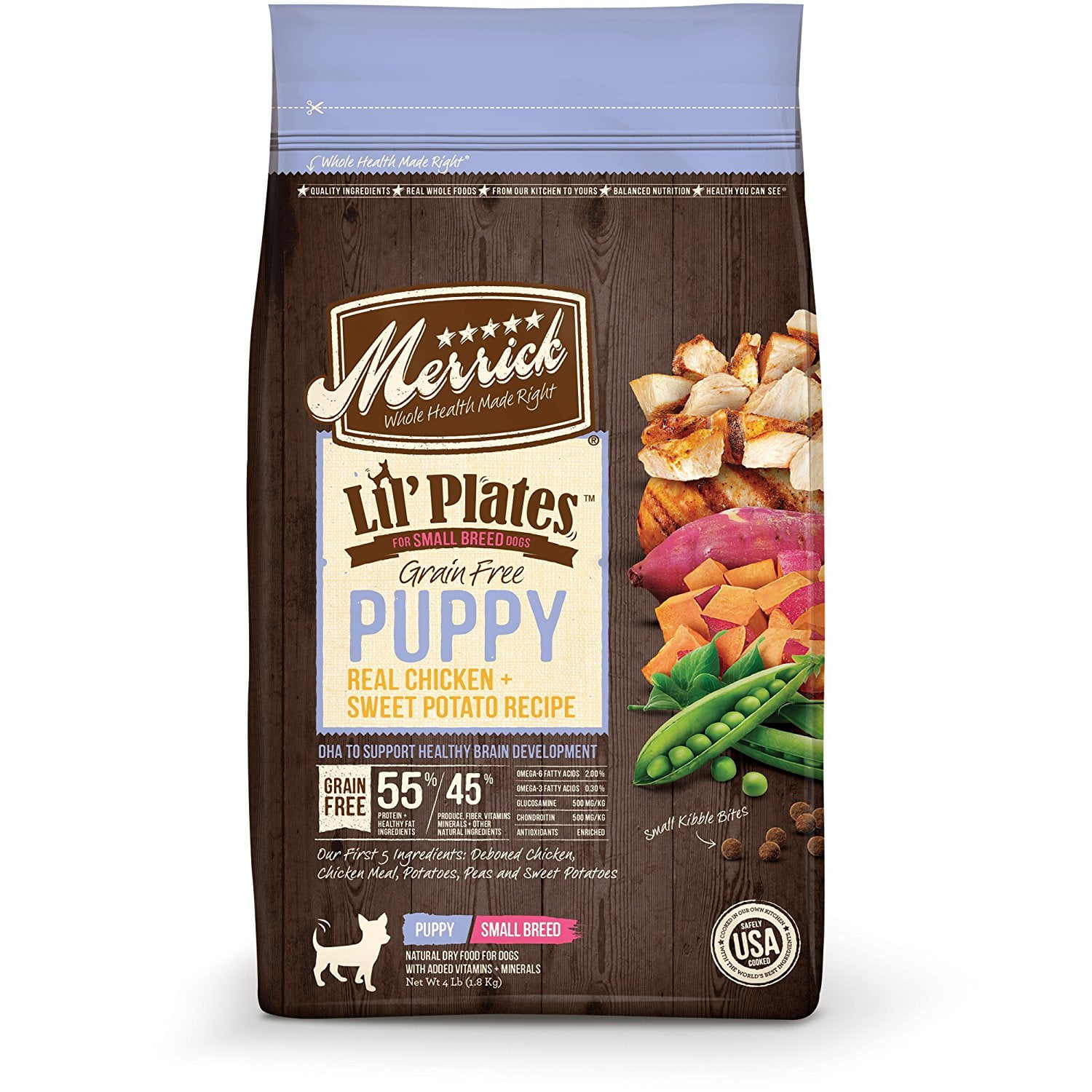 Merrick Lil' Plates Grain-Free Small Breed Real Chicken & Sweet Potato Puppy Dry Food, 4 lb