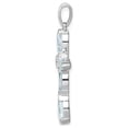 thumbnail image 2 of Sterling Silver Aquamarine Cross Pendant Necklace with Chain (1.00 Carat Ctw) for Women, 2 of 5
